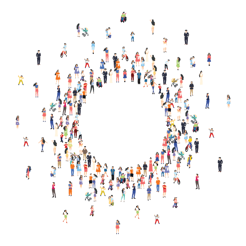 circle made up of people